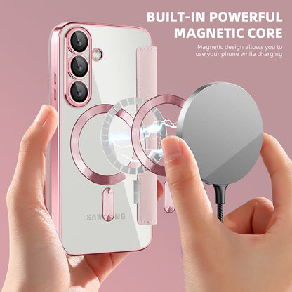 MagSafe futrola za Samsung Galaxy S25+ S936, Techsuit, SmartMag Book, Roze