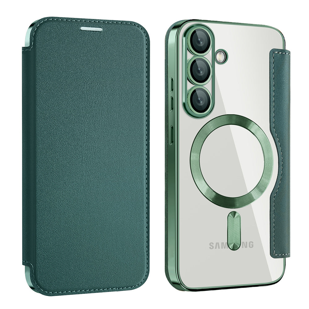 MagSafe futrola za Samsung Galaxy S25+ S936, Techsuit, SmartMag Book, Zelena