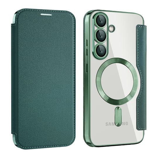 MagSafe futrola za Samsung Galaxy S25+ S936, Techsuit, SmartMag Book, Zelena