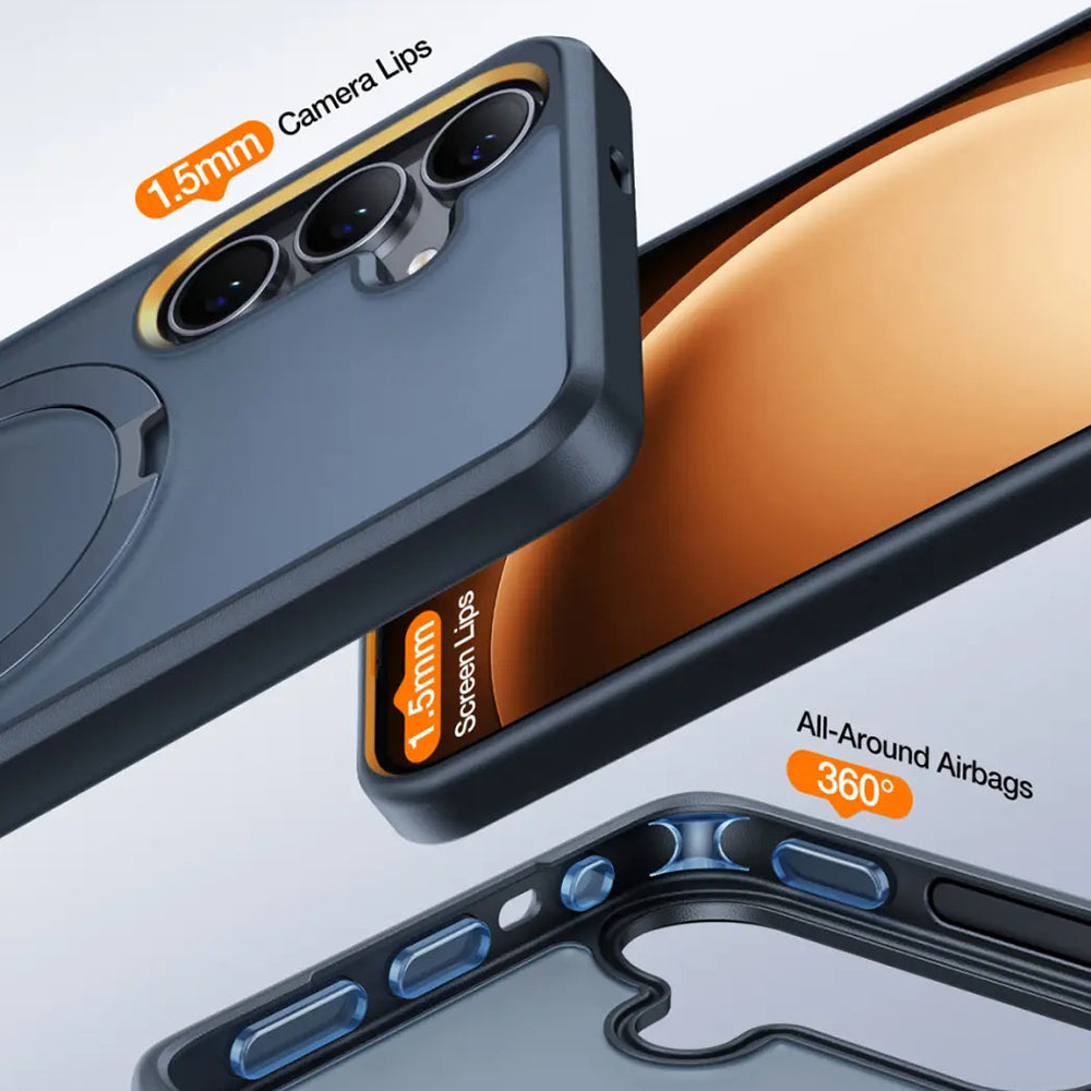 Futrola MagSafe za Samsung Galaxy S25+ S936, Torras, Ostand, Crna