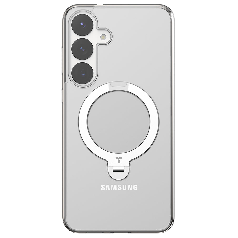 Husa MagSafe za Samsung Galaxy S25+ S936, Torras, Ostand Spin, Transparentna