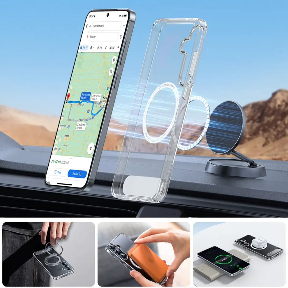 Futrola MagSafe za Samsung Galaxy S25+ S936, Torras, Pstand, Transparentna