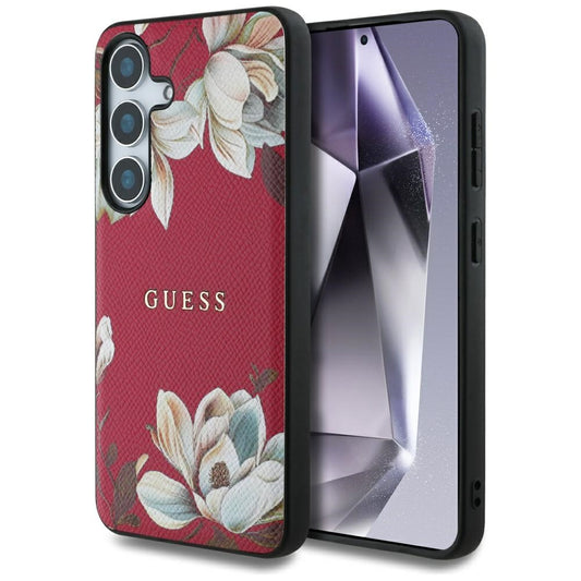 Futrola MagSafe za Samsung Galaxy S25 S931, Guess, Grained Flowers, Fuksija
