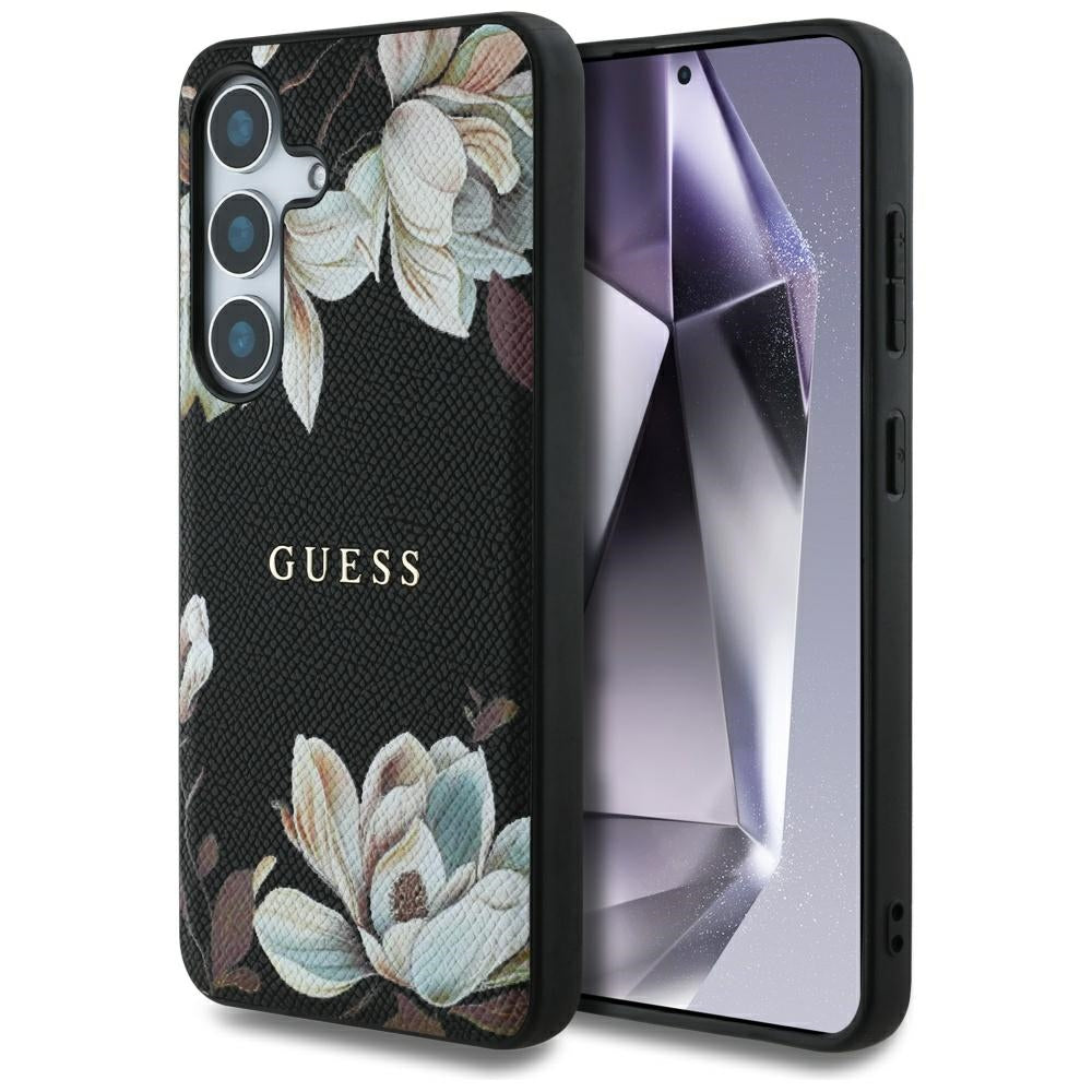 Futrola MagSafe za Samsung Galaxy S25 S931, Guess, Grained Flowers, Crna