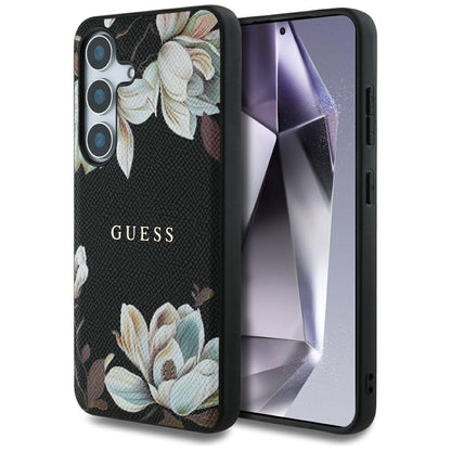 Futrola MagSafe za Samsung Galaxy S25 S931, Guess, Grained Flowers, Crna