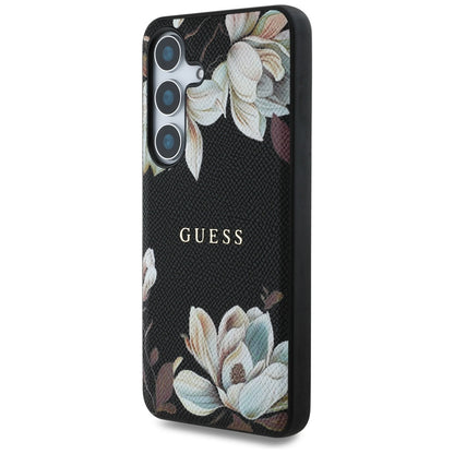 Futrola MagSafe za Samsung Galaxy S25 S931, Guess, Grained Flowers, Crna