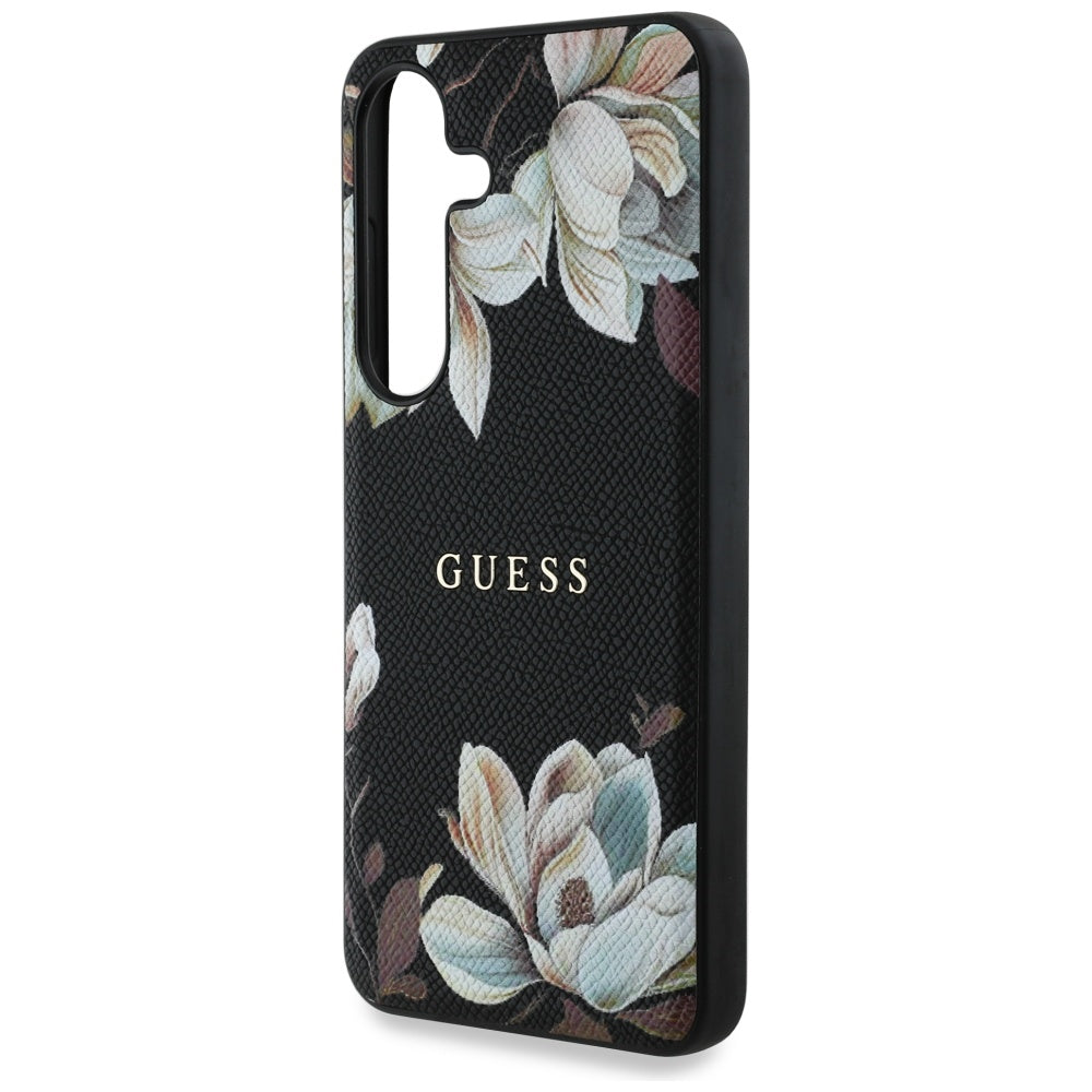 Futrola MagSafe za Samsung Galaxy S25 S931, Guess, Grained Flowers, Crna