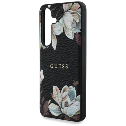 Futrola MagSafe za Samsung Galaxy S25 S931, Guess, Grained Flowers, Crna
