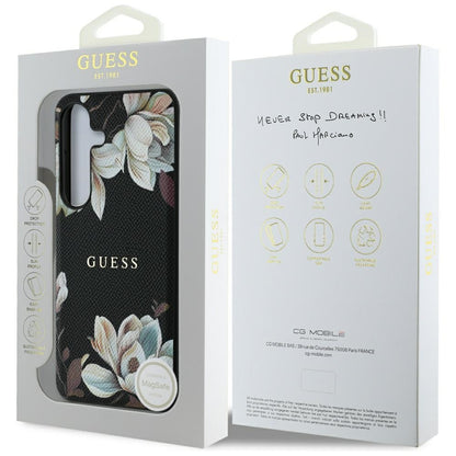 Futrola MagSafe za Samsung Galaxy S25 S931, Guess, Grained Flowers, Crna