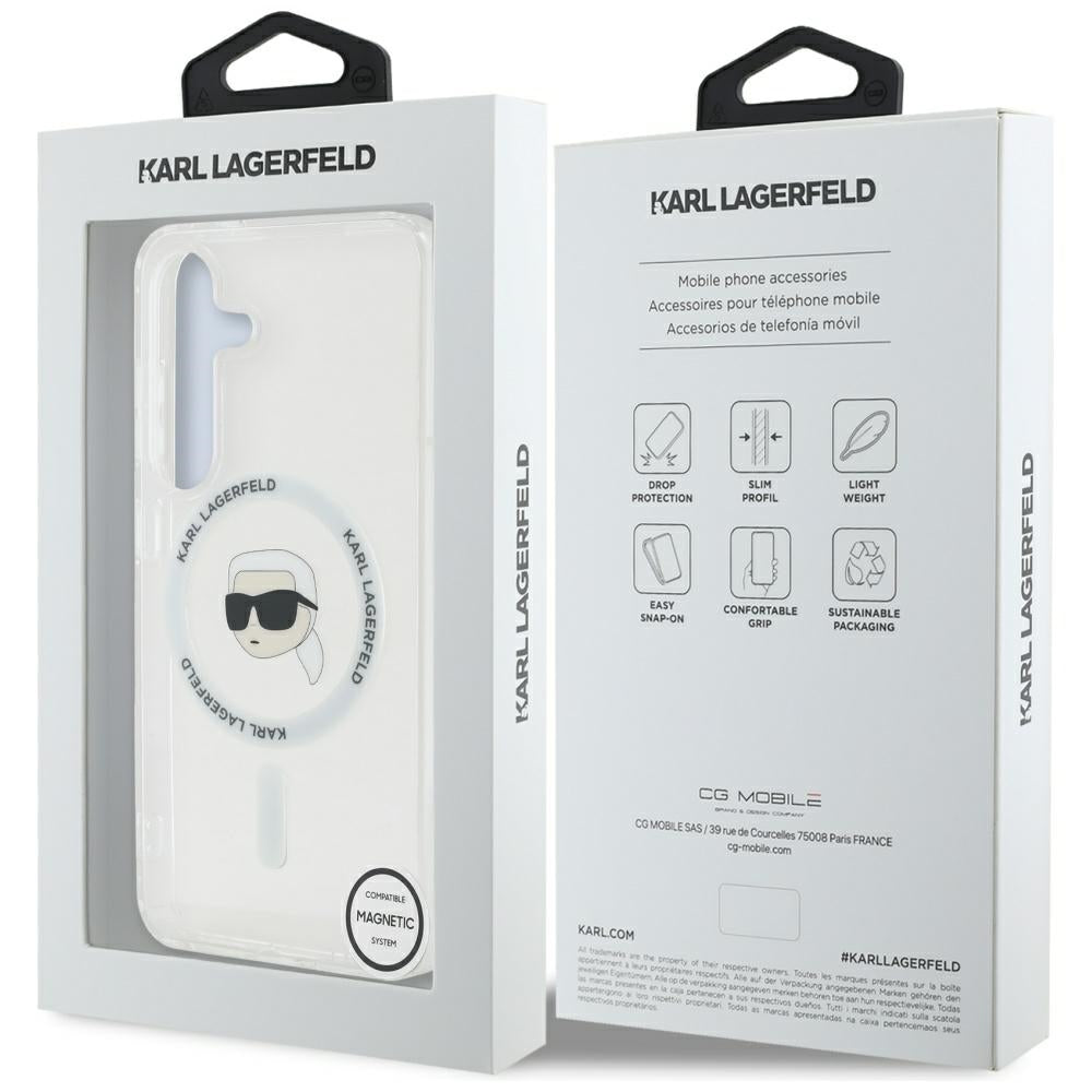 Futrola MagSafe za Samsung Galaxy S25 S931, Karl Lagerfeld, IML Karl's Head, Bela