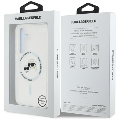 Futrola MagSafe za Samsung Galaxy S25 S931, Karl Lagerfeld, IML Metal Karl & Choupette's Heads, Bela