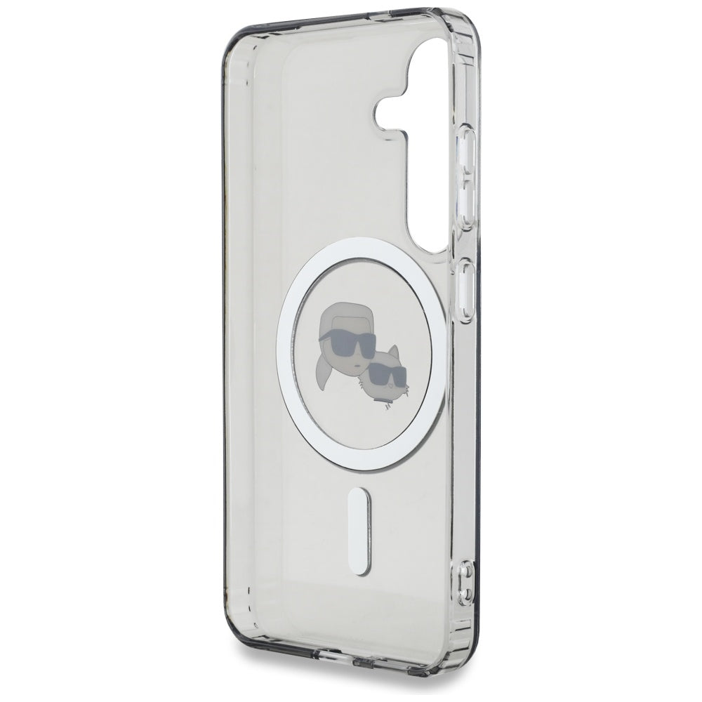 Futrola MagSafe za Samsung Galaxy S25 S931, Karl Lagerfeld, IML Metal Karl & Choupette's Heads, Crna