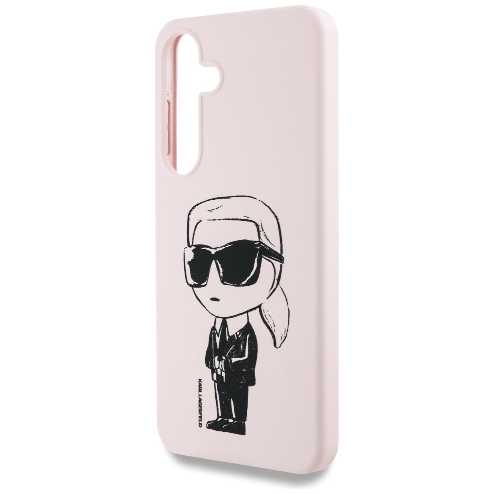 Futrola MagSafe za Samsung Galaxy S25 S931, Karl Lagerfeld, Silikonski Grafiti, Roze