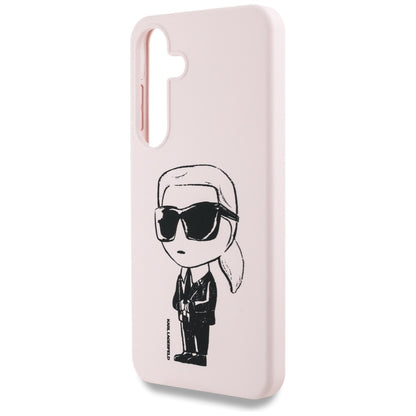 Futrola MagSafe za Samsung Galaxy S25 S931, Karl Lagerfeld, Silikonski Grafiti, Roze
