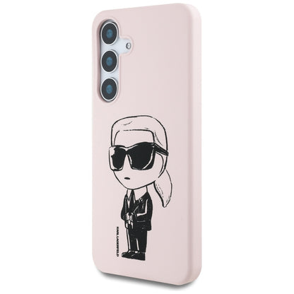 Futrola MagSafe za Samsung Galaxy S25 S931, Karl Lagerfeld, Silikonski Grafiti, Roze