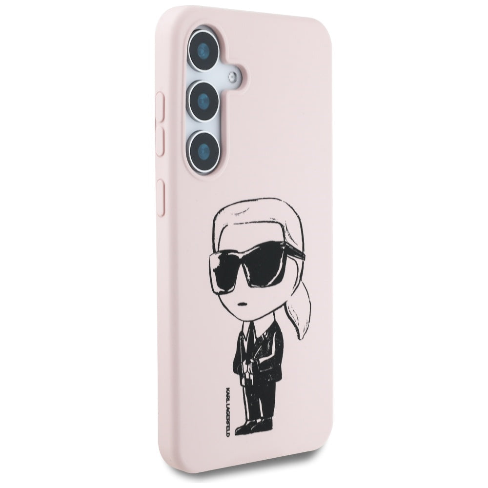 Futrola MagSafe za Samsung Galaxy S25 S931, Karl Lagerfeld, Silikonski Grafiti, Roze