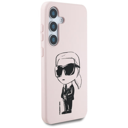Futrola MagSafe za Samsung Galaxy S25 S931, Karl Lagerfeld, Silikonski Grafiti, Roze