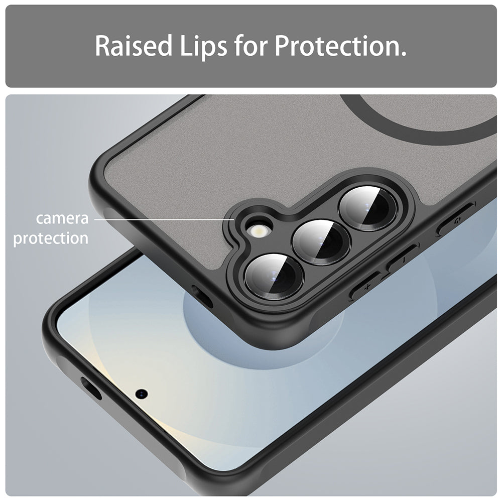 Futrola MagSafe za Samsung Galaxy S25 S931 / S24 S921, Techsuit, HaloFrost II (Velika rupa za objektiv), Crna