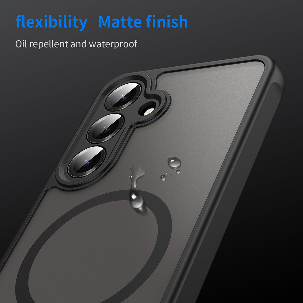 Futrola MagSafe za Samsung Galaxy S25 S931 / S24 S921, Techsuit, HaloFrost II (Velika rupa za objektiv), Crna