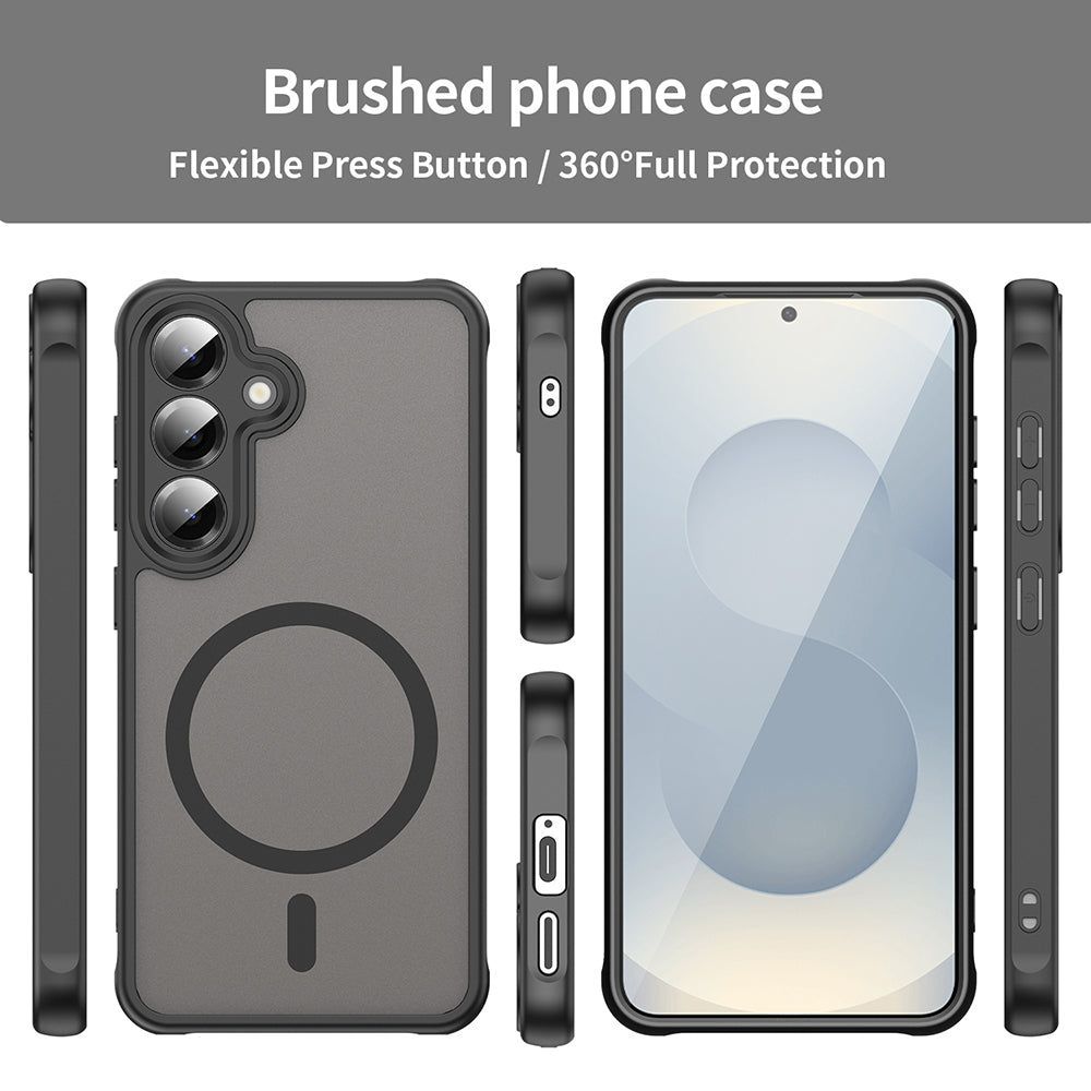 Futrola MagSafe za Samsung Galaxy S25 S931 / S24 S921, Techsuit, HaloFrost II (Velika rupa za objektiv), Crna