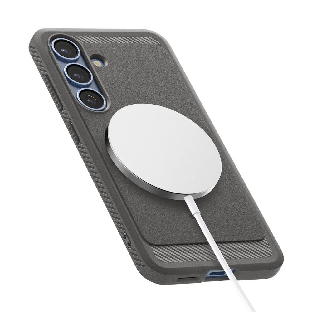 Futrola MagSafe za Samsung Galaxy S25 S931, Spigen, Rugged Armor, Siva ACS08999