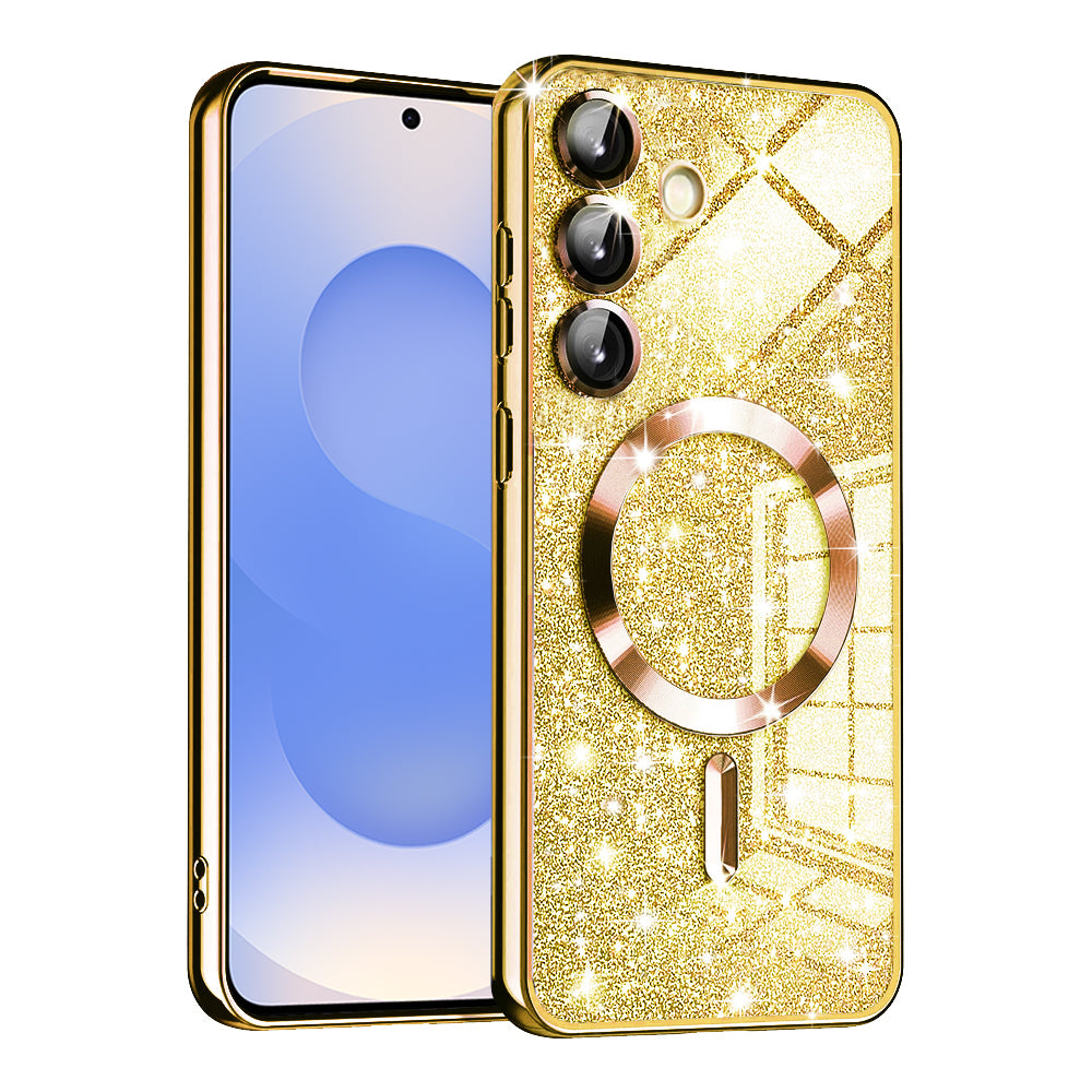 MagSafe futrola za Samsung Galaxy S25 S931, Techsuit, Luxury Glitter, Zlatna