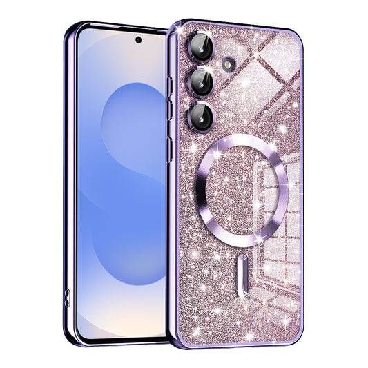 MagSafe futrola za Samsung Galaxy S25 S931, Techsuit, Luxury Glitter, Svetlo Ljubičasta