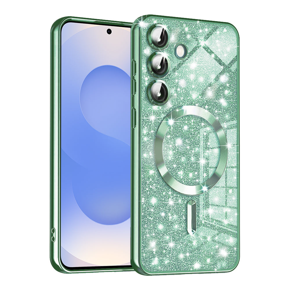 MagSafe futrola za Samsung Galaxy S25 S931, Techsuit, Luxury Glitter, Svetlo Zelena