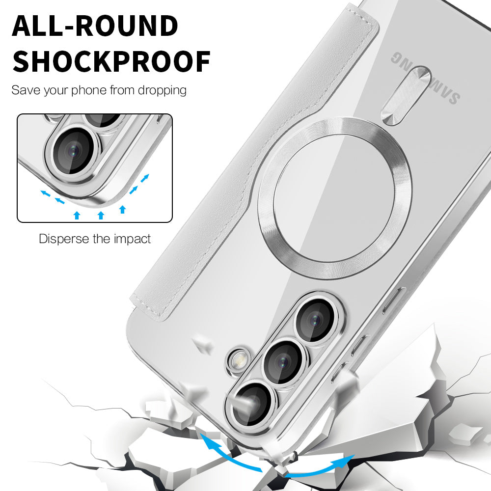 MagSafe futrola za Samsung Galaxy S25 S931, Techsuit, SmartMag Book, Siva