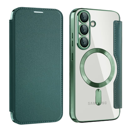 MagSafe futrola za Samsung Galaxy S25 S931, Techsuit, SmartMag Book, Zelena