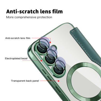 MagSafe futrola za Samsung Galaxy S25 S931, Techsuit, SmartMag Book, Zelena