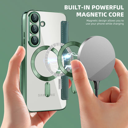 MagSafe futrola za Samsung Galaxy S25 S931, Techsuit, SmartMag Book, Zelena