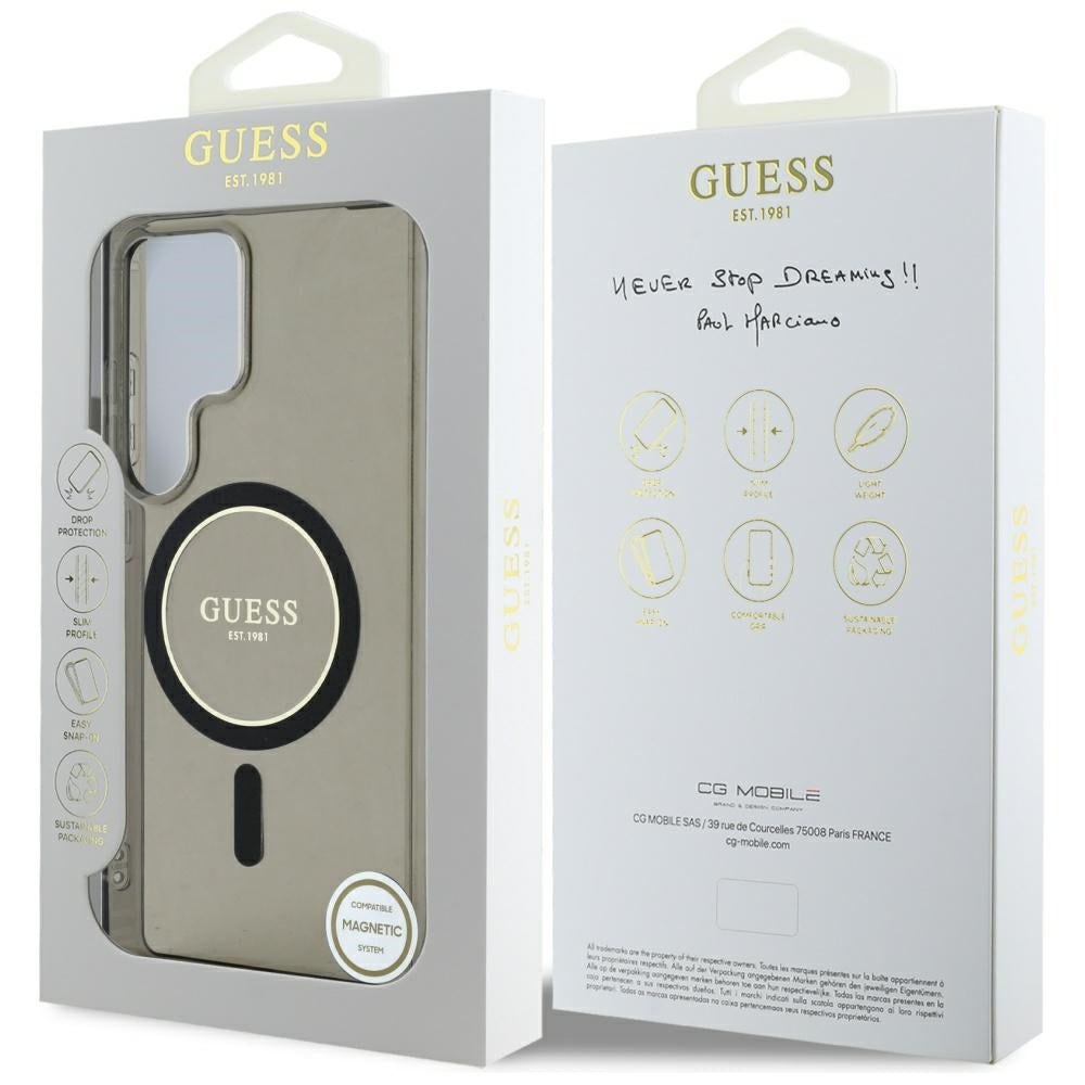 Futrola MagSafe za Samsung Galaxy S25 Ultra S938, Guess, IML Glitter Circle, Crna