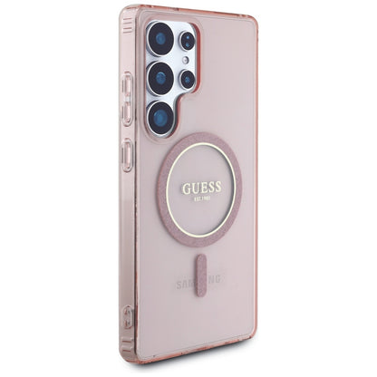 Futrola MagSafe za Samsung Galaxy S25 Ultra S938, Guess, IML Glitter Circle, Roze