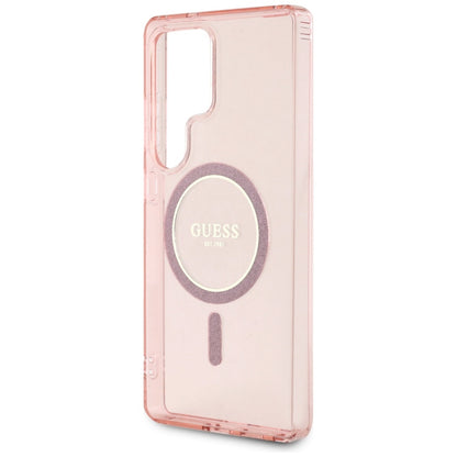 Futrola MagSafe za Samsung Galaxy S25 Ultra S938, Guess, IML Glitter Circle, Roze