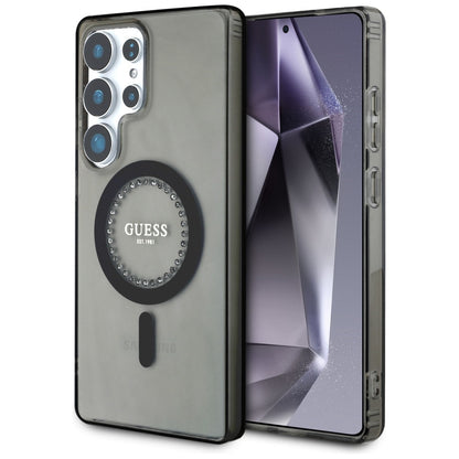 Futrola MagSafe za Samsung Galaxy S25 Ultra S938, Guess, IML Rhinestone, Crna