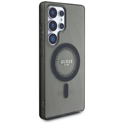 Futrola MagSafe za Samsung Galaxy S25 Ultra S938, Guess, IML Rhinestone, Crna