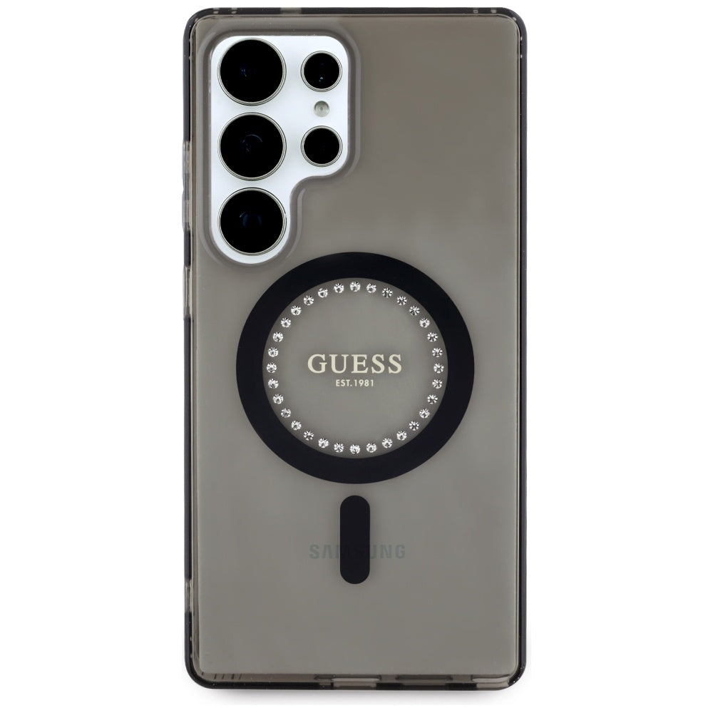 Futrola MagSafe za Samsung Galaxy S25 Ultra S938, Guess, IML Rhinestone, Crna