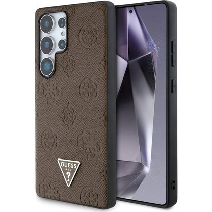 Futrola MagSafe za Samsung Galaxy S25 Ultra S938, Guess, Peony Grained Hot Stamp Triangle, Braon