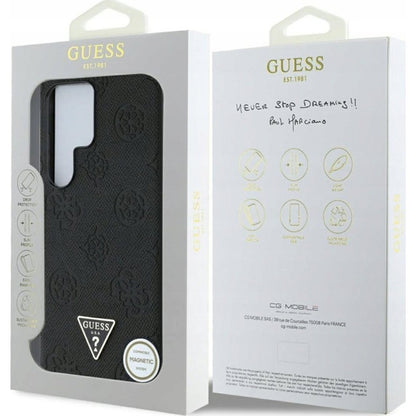 Futrola MagSafe za Samsung Galaxy S25 Ultra S938, Guess, Peony Grained Hot Stamp Triangle, Braon