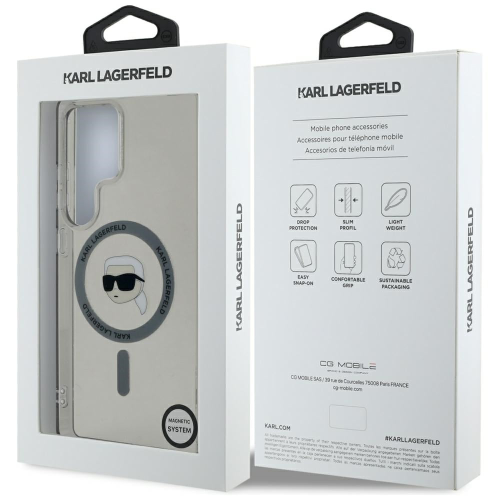 Futrola MagSafe za Samsung Galaxy S25 Ultra S938, Karl Lagerfeld, IML Karl's Head, Crna