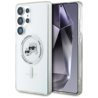 Futrola MagSafe za Samsung Galaxy S25 Ultra S938, Karl Lagerfeld, IML Metal Karl & Choupette's Heads, Bela