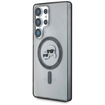 Futrola MagSafe za Samsung Galaxy S25 Ultra S938, Karl Lagerfeld, IML Metal Karl & Choupette's Heads, Crna