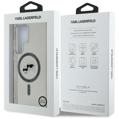 Futrola MagSafe za Samsung Galaxy S25 Ultra S938, Karl Lagerfeld, IML Metal Karl & Choupette's Heads, Crna