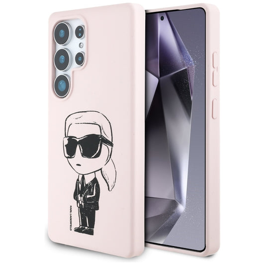 Futrola MagSafe za Samsung Galaxy S25 Ultra S938, Karl Lagerfeld, Silikonski Grafiti, Roze