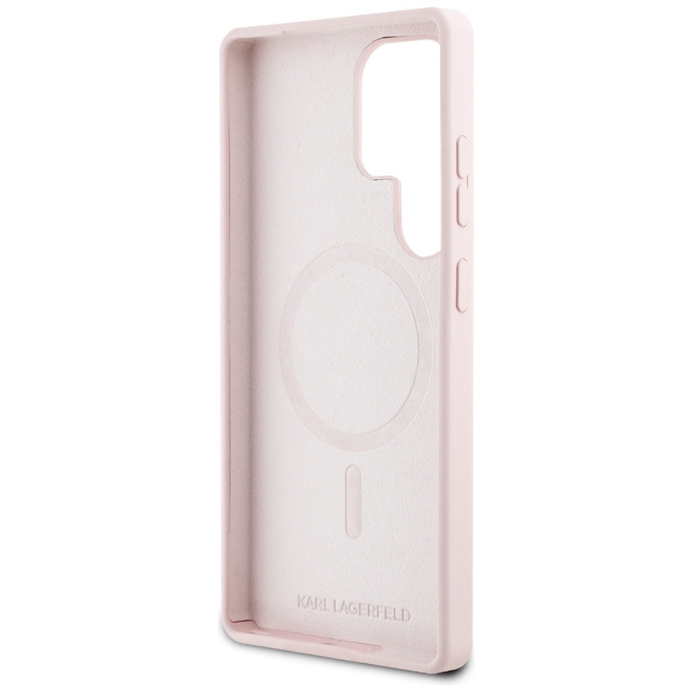 Futrola MagSafe za Samsung Galaxy S25 Ultra S938, Karl Lagerfeld, Silikonski Grafiti, Roze