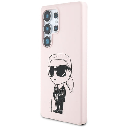 Futrola MagSafe za Samsung Galaxy S25 Ultra S938, Karl Lagerfeld, Silikonski Grafiti, Roze