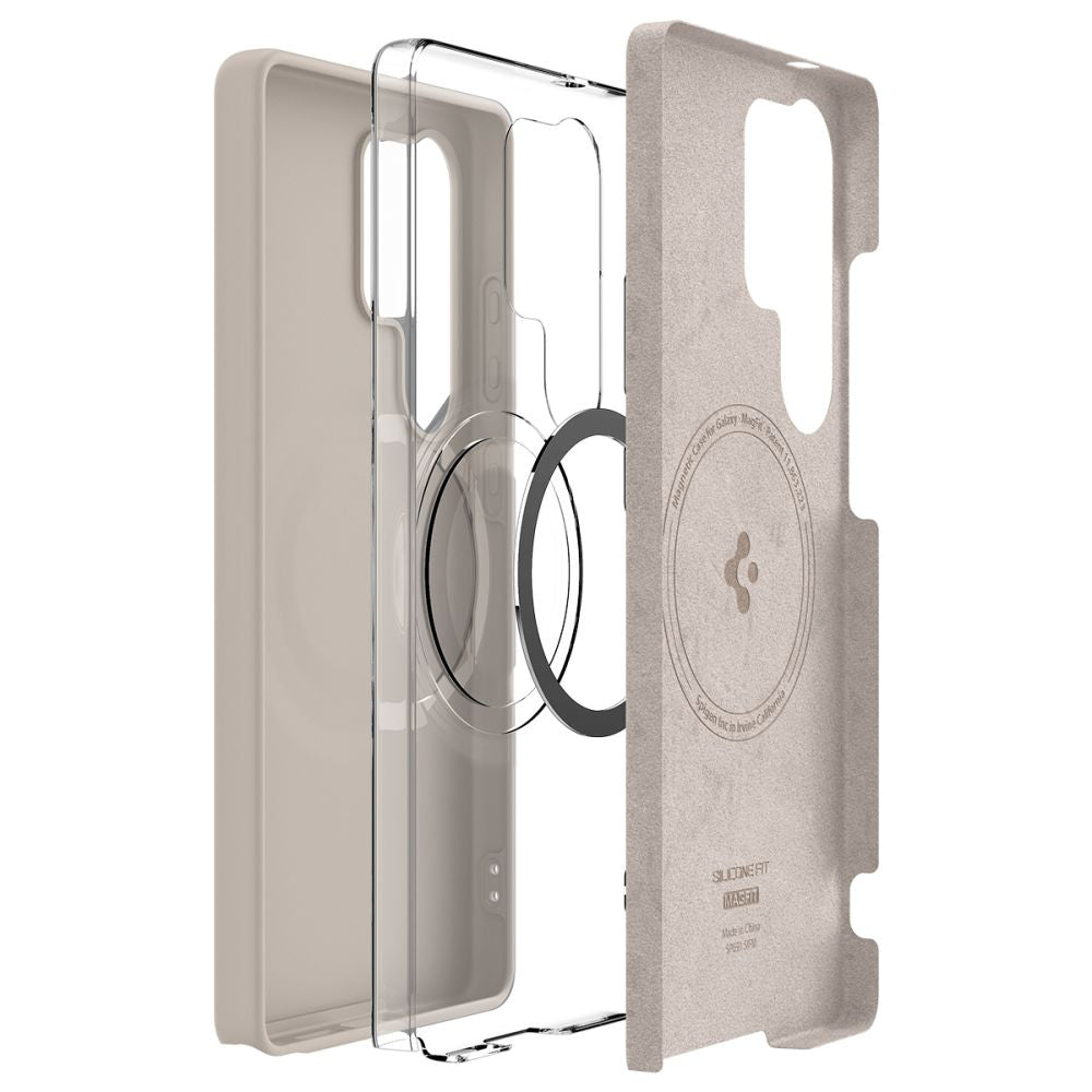 Futrola MagSafe za Samsung Galaxy S25 Ultra S938, Spigen, Silicone Fit, Bež