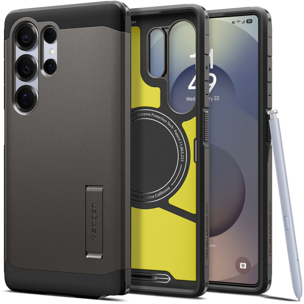 Futrola MagSafe za Samsung Galaxy S25 Ultra S938, Spigen, Tough Armor, Siva