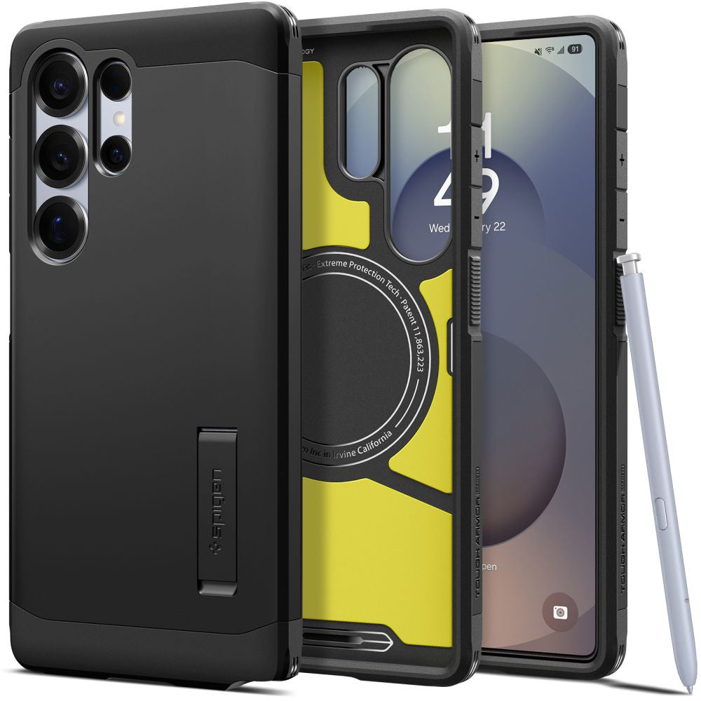 Futrola MagSafe za Samsung Galaxy S25 Ultra S938, Spigen, Tough Armor, Crna